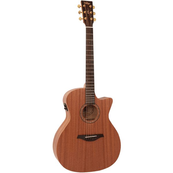 Vintage VE900MH Grand Auditorium Electro-Acoustic Guitar - Satin Mahogany