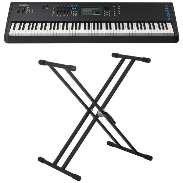 Yamaha MODX8+ - 88 Note Weighted Key Synthesizer w/Double Braced Keyboard Stand