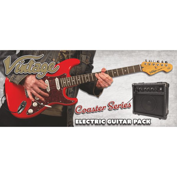 Vintage V60 Coaster Series Electric Guitar Pack - Laguna Blue - Image 4