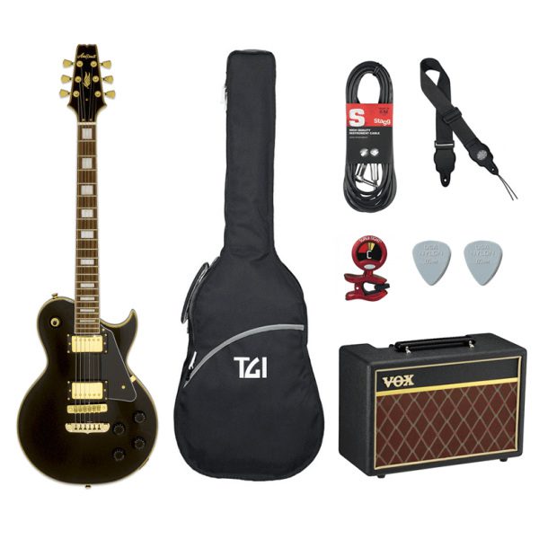 Aria PE350/Vox Pathfinder Guitar Pack - Aged Black