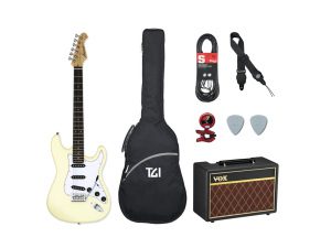 Aria STG/Vox Pathfinder Guitar Pack - Vintage White