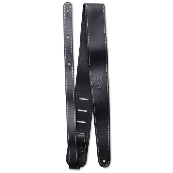 Martin Slim Style Leather Guitar Strap - Black