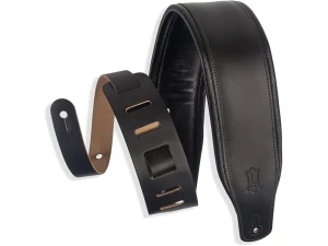 Levy's M26PD Top Grain 3-Inch Leather Guitar Strap - Black