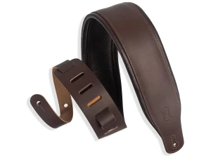 Levy's M26PD Top Grain 3-Inch Leather Guitar Strap - Brown