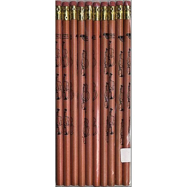 Pencils - Natural Wood - Violin Design - 10 Pack