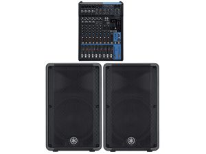 Yamaha DBR12 1000w Powered Loudspeaker Pair + MG12XU Mixing Console