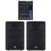 Yamaha DBR15 1000w Powered Loudspeaker Pair+ MG12XU Mixing Console