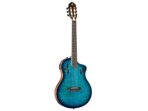 Ortega RTPDLX-FMA Tourplayer Thin Body Guitar - Flame Maple - Blue