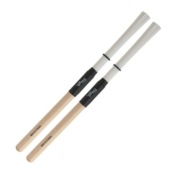 Stagg SBRU10-WN Polybristle Brushes - Wooden Handle