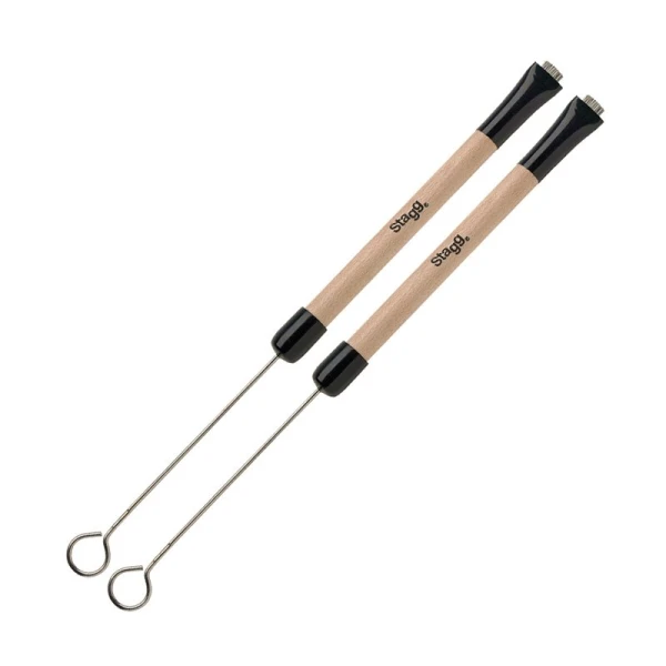 Stagg SBRU20-WM Telescopic Brushes - Wooden Handle