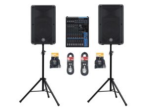 Yamaha DBR12 Loudspeaker Pair + MG12XU Mixer + Speaker Stands + Cables