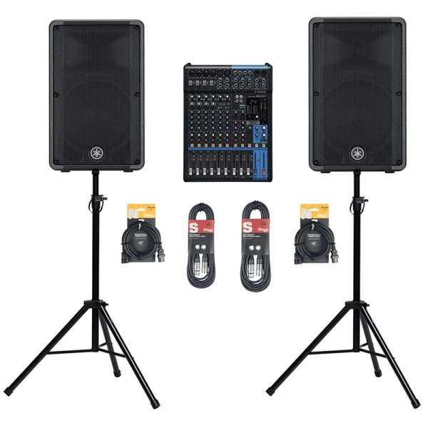 Yamaha DBR12 Loudspeaker Pair + MG12XU Mixer + Speaker Stands + Cables