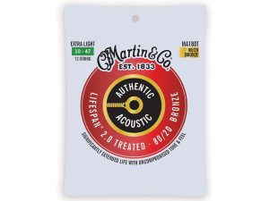 Martin Authentic Acoustic Lifespan 2.0 80/20 Bronze Guitar Strings - Extra Light - 12-String 10-47