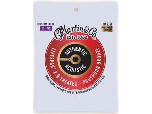 Martin Authentic Acoustic Lifespan 2.0 Phosphor Bronze Guitar Strings - Custom Light - 11-52