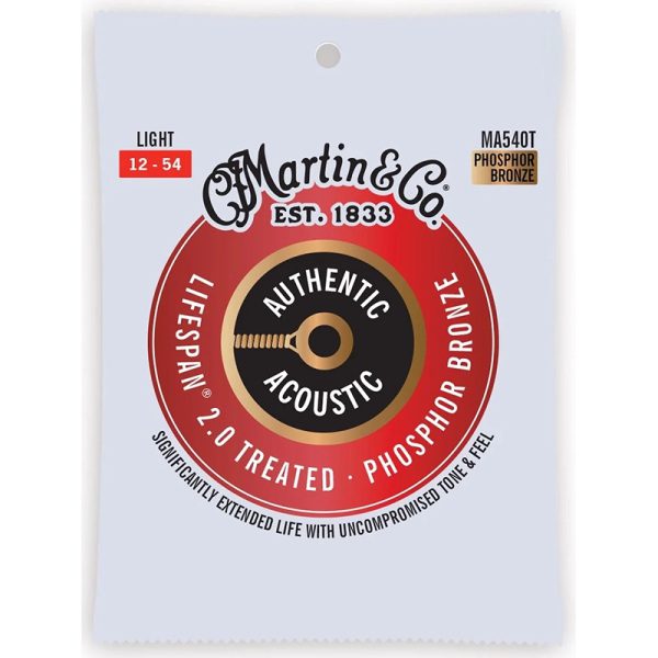 Martin Authentic Acoustic Lifespan 2.0 Phosphor Bronze Guitar Strings - Light - 12-54