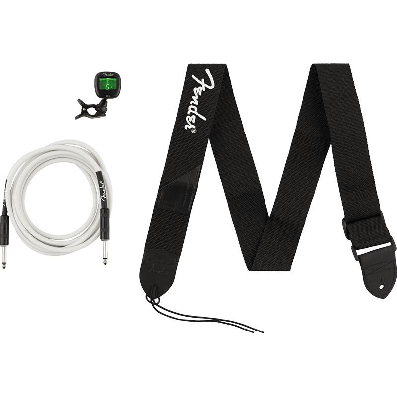 Fender Accessory Essentials Pack - Cable, Clip-On Tuner + Strap