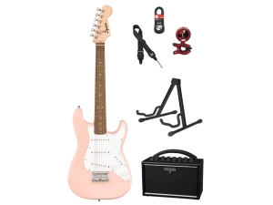Fender Squier FSR Mini Stratocaster/ BOSS KATANA Pack - Shell Pink