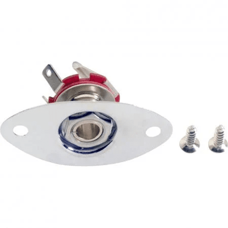 Stagg T-Style Jack Socket + Plate - Chrome