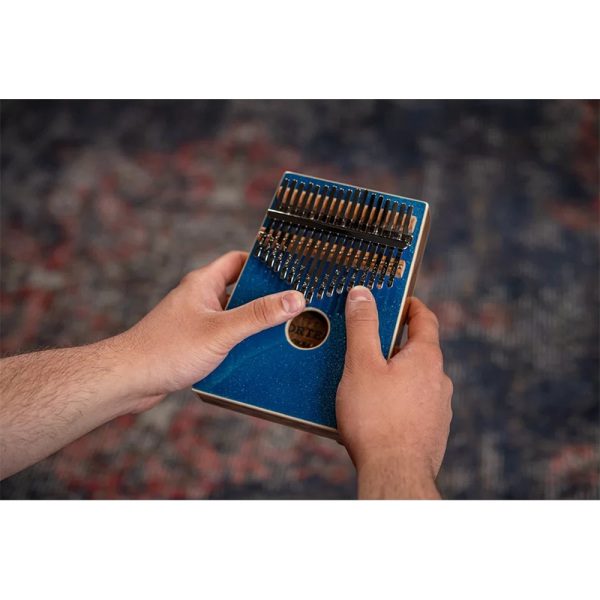Ortega OKB4-MBL Kalimba - 17 Notes - Metallic Blue Sparkle - Image 4