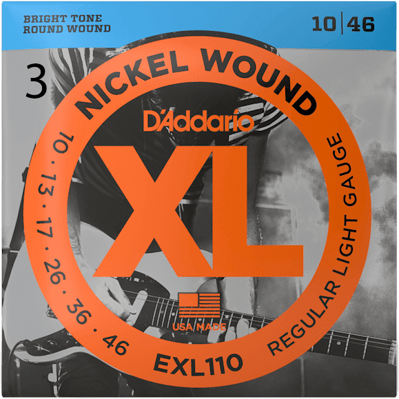 D'addario EXL110-3D 10-46 Nickel Regular Light - 3-Pack
