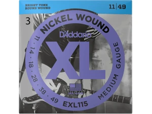 D'addario EXL115-3D 11-49 Nickel Medium - 3-Pack