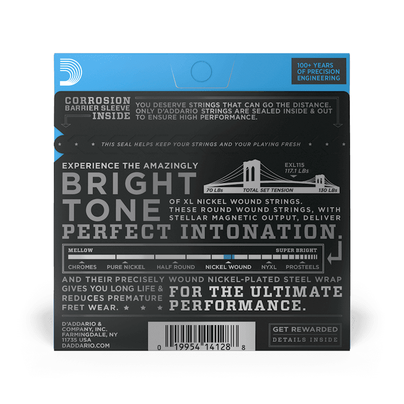 D'addario EXL115-3D 11-49 Nickel Medium - 3-Pack - Image 2