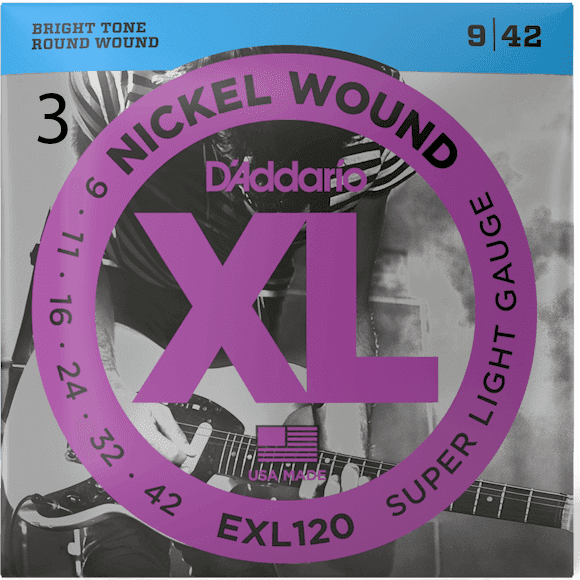 D'addario EXL120-3D 09-42 Nickel Super Light - 3-Pack