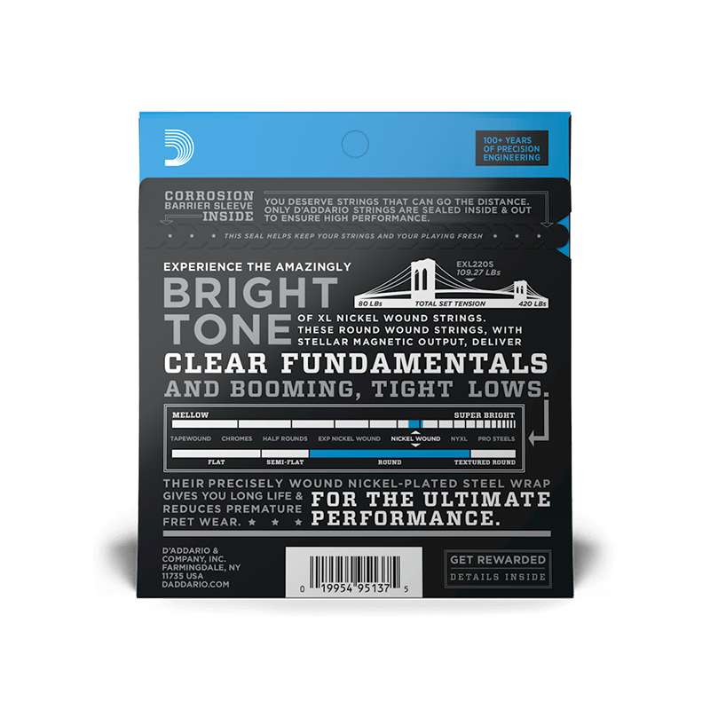 D'addario EXL220S Nickel Short Scale Bass Strings 40-95 - Image 4