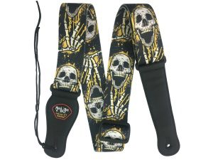 Rock You 2" Guitar Strap - Leatherette Ends - Skull