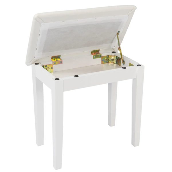 Kinsman KPB01BK Piano Bench With storage - White - Image 3