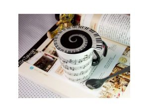 Mug And Lid w/Music Staves