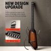 Donner HUSH-1 Practice/Silent Headless Guitar - Sunburst - Image 4