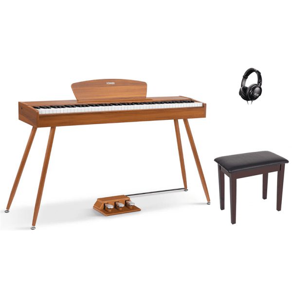 Donner DDP80 - Upright Digital Piano Home Set - Walnut