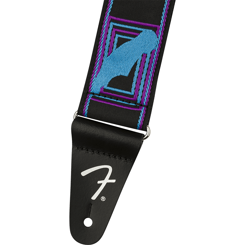 Fender Neon Monogrammed Guitar Strap - Blue/Purple - Image 3