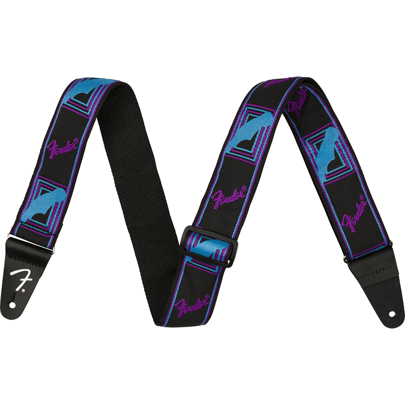 Fender Neon Monogrammed Guitar Strap - Blue/Purple