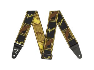 Fender Weighless 2-Inch Guitar Strap - Black/Yellow/Brown