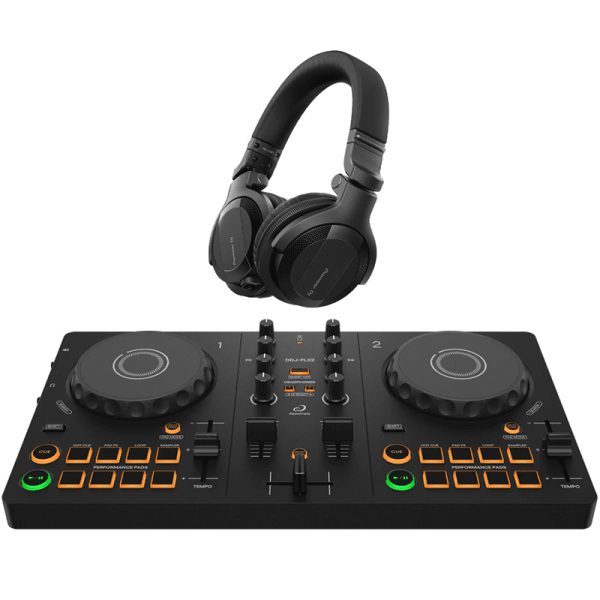AlphaTheta DDJ-FLX2 Compact 2-Channel DJ Controller w/HDJ-CUE DJ Headphones