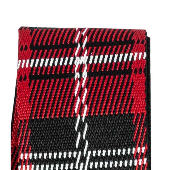 TGI Guitar Strap Woven Cotton Vegan - Tartan Red - Image 2