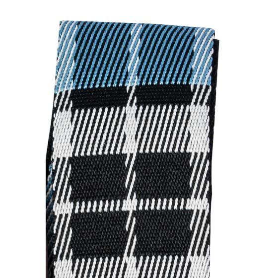 TGI Guitar Strap Woven Cotton Vegan - Tartan Blue - Image 2