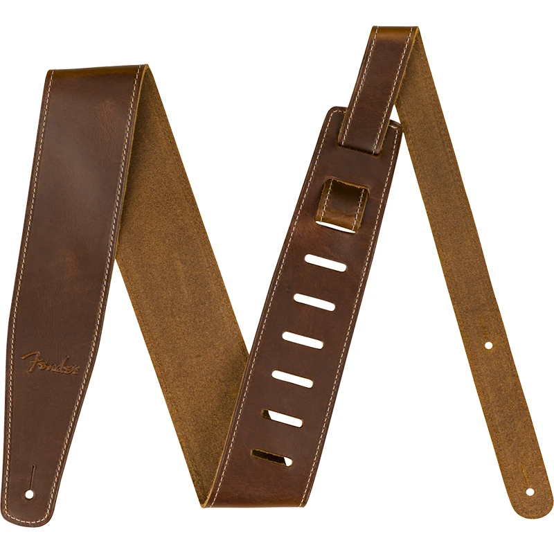 Fender Broken-In 2.5" Leather Guitar Strap - Tan