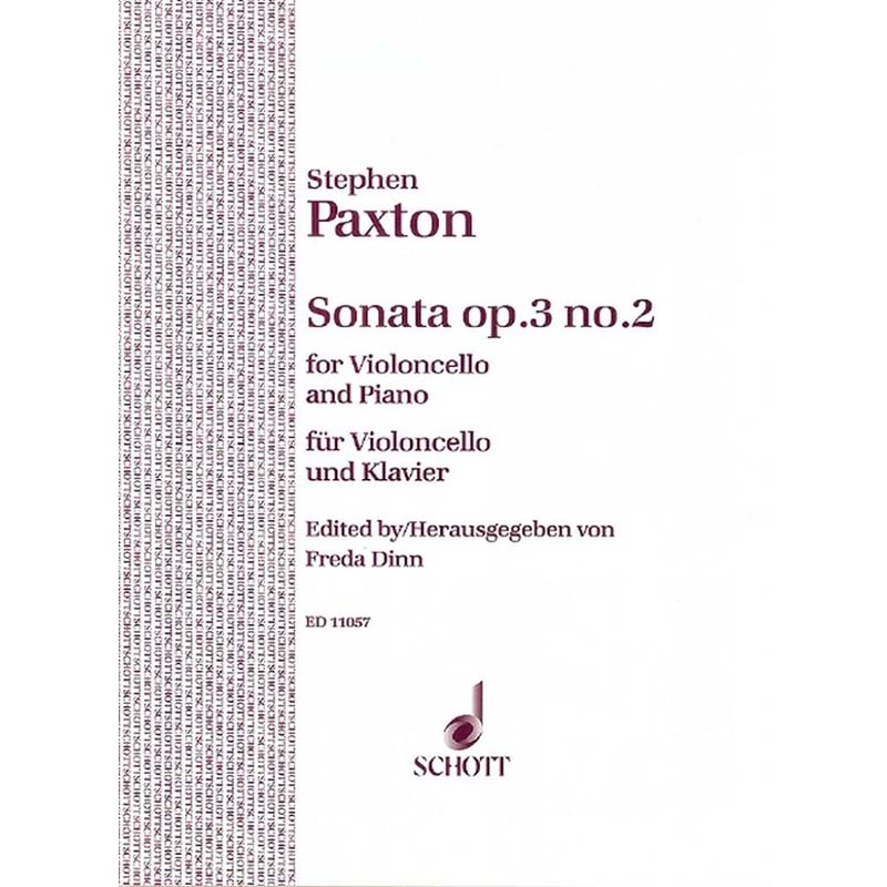 Stephen Paxton Sonata No.2 Op.3 - Cello And Piano