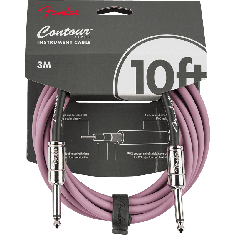 Fender Countour Series Instrument Cable 10ft - Burgundy Mist