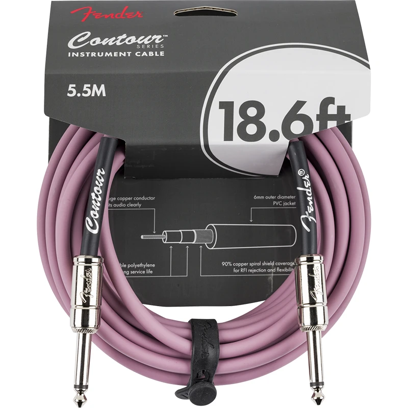 Fender Countour Series Instrument Cable 18.6ft - Burgundy Mist