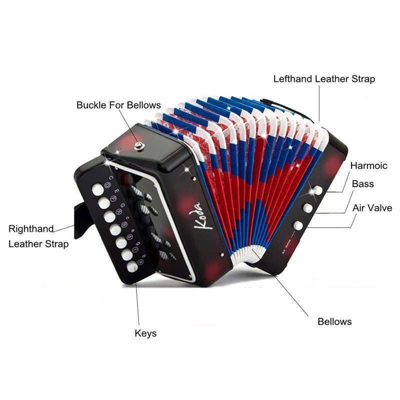 Koda 7 Button Childrens Accordion HC103A - Blue - Image 2