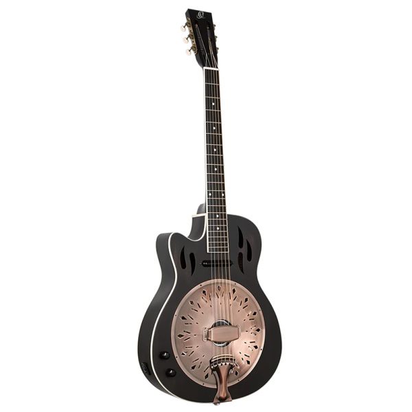 Ortega RRG40CE-LH Left Handed Resonator Guitar w/Pickup - Distressed Satin Black