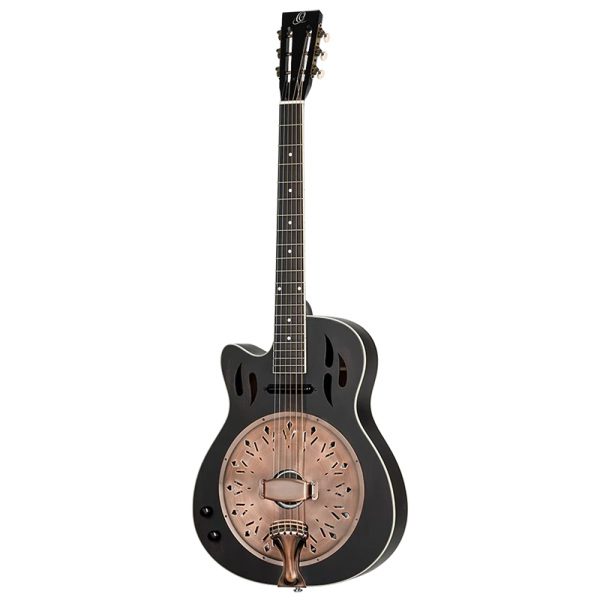 Ortega RRG40CE-LH Left Handed Resonator Guitar w/Pickup - Distressed Satin Black - Image 3