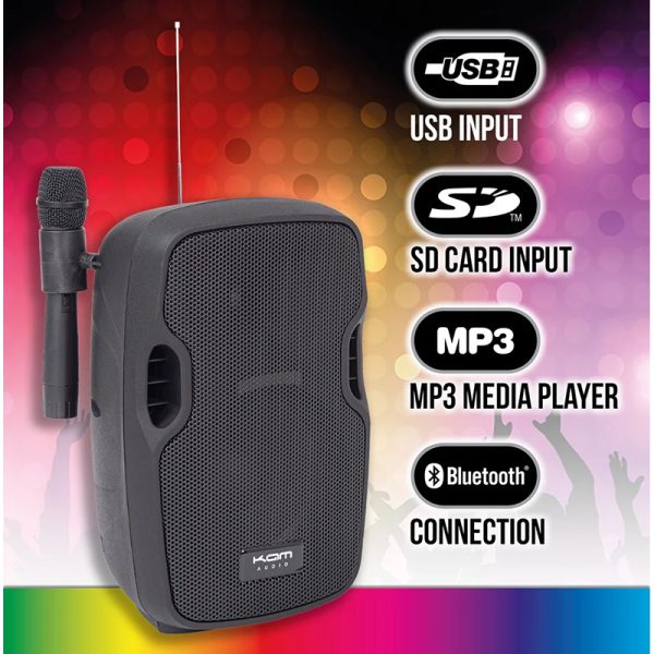 KAM RZ8AP - 8" 450w Portable Speaker w/Bluetooth + Microphone - Image 7