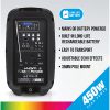 KAM RZ8AP - 8" 450w Portable Speaker w/Bluetooth + Microphone - Image 5