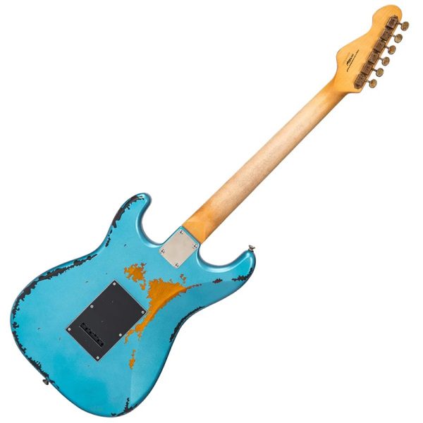 Vintage V6 Icon - Distressed Gun Hill Blue Over Sunburst - Image 9