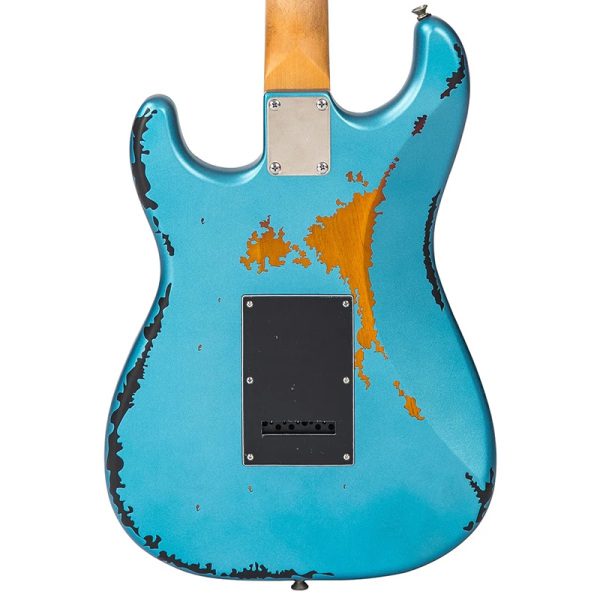 Vintage V6 Icon - Distressed Gun Hill Blue Over Sunburst - Image 5